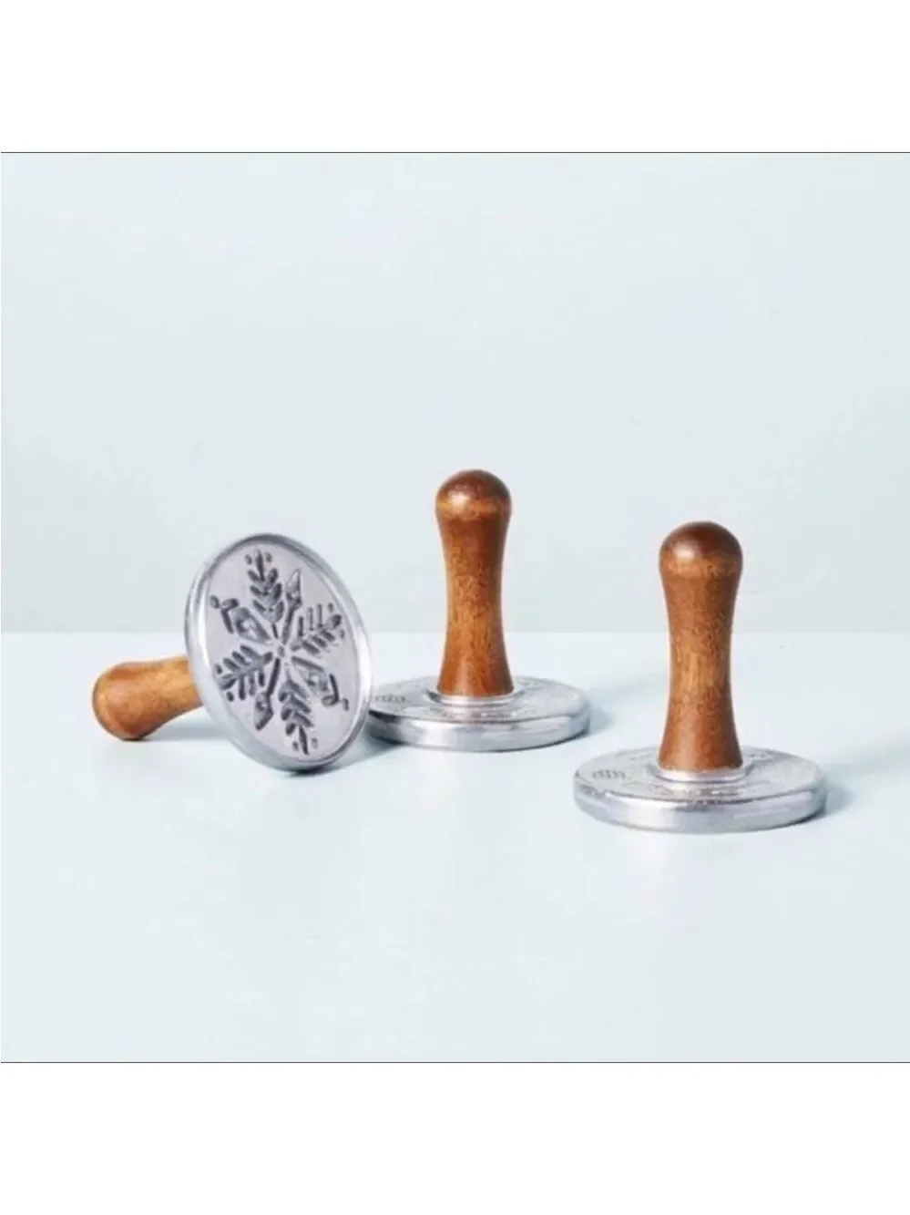 3pc Winter Snowflake Metal & Wood Cookie Stamp Set - Hearth & Hand with Magnolia